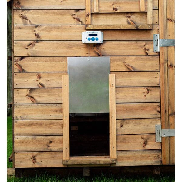 Aluminium Kippenluik Met Eiken Rails - 30 × 40 Cm 4 Aluminium Kippenluik Met Eiken Rails - 30 × 40 Cm - Afbeelding 2