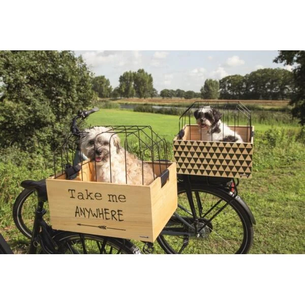 Hondenfietsmand Met Kap Hout 45 × 33 × 45 Cm - Journey 7 Hondenfietsmand Met Kap Hout 45 × 33 × 45 Cm - Journey - Afbeelding 5