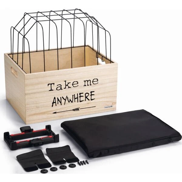 Hondenfietsmand Met Kap Hout 45 × 33 × 45 Cm - Journey 3 Hondenfietsmand Met Kap Hout 45 × 33 × 45 Cm - Journey