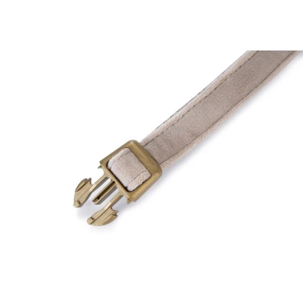 Halsband Hond 'Velura' Fluweel Grijs 35-50 Cm - Designed By Lotte - Afbeelding 3