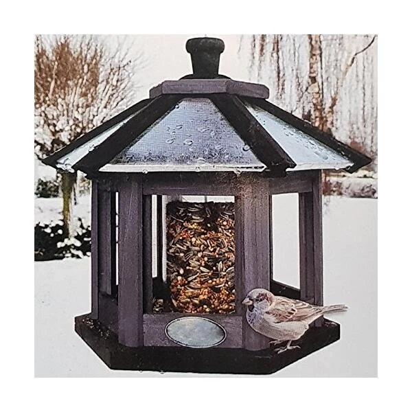 Vogelvoederhuis Met Ingebouwde Zadensilo - Zeskant 6 Vogelvoederhuis Met Ingebouwde Zadensilo - Zeskant - Afbeelding 4