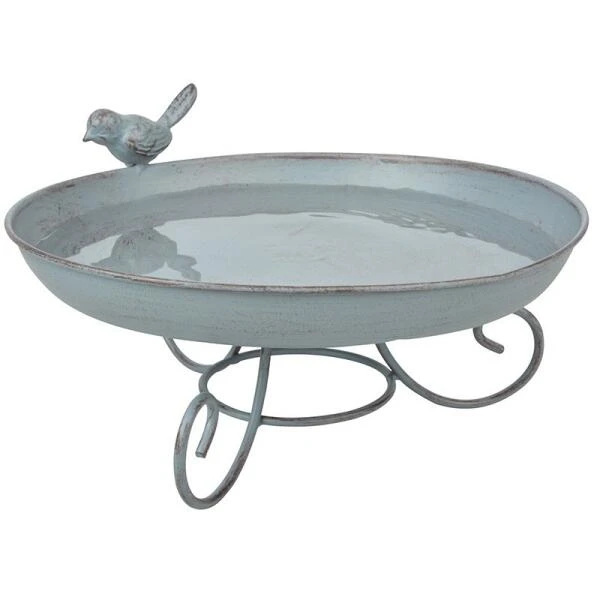 ESSCHERT DESIGN Vogelbad Staand Grey Metal 3 ESSCHERT DESIGN Vogelbad Staand Grey Metal