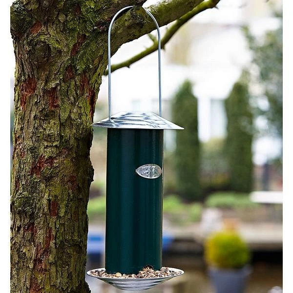 ESSCHERT DESIGN Vogelvoedersilo Voor Zaad In Metaal - Groen 4 ESSCHERT DESIGN Vogelvoedersilo Voor Zaad In Metaal - Groen - Afbeelding 2